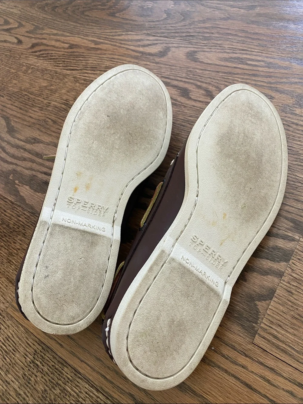 Sperry Brown Leather 2-Eye Boat Shoes with Tan Laces